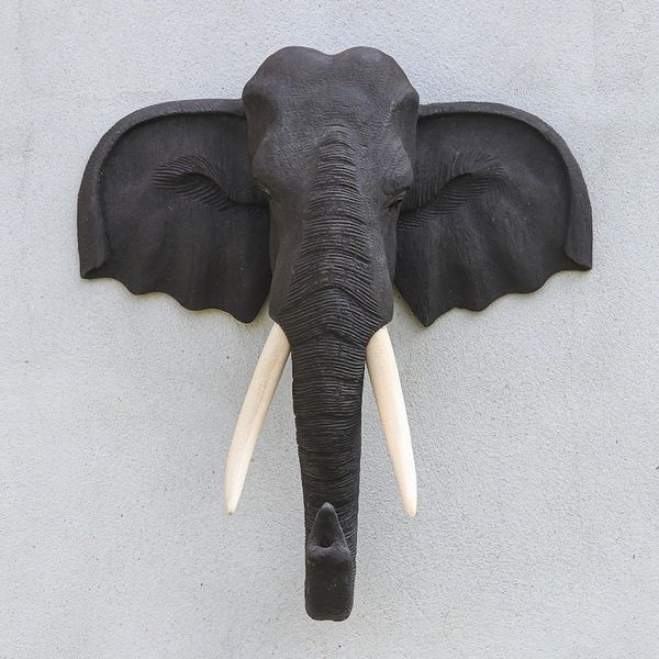 Alternate image for Black Teak Wood Elephant Sculpture Knowing in Black