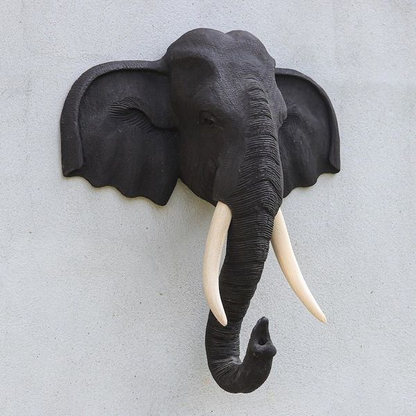 Alternate image for Black Teak Wood Elephant Sculpture Knowing in Black