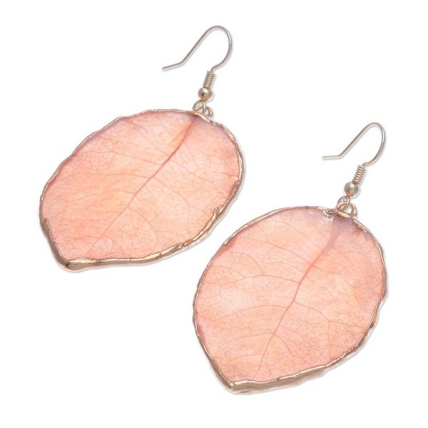 Alternate image for Gold-Plated Bougainvillea Petal Dangle Earrings Bougainvillea Love
