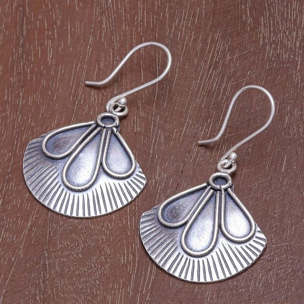 Alternate image for Hand Crafted Sterling Silver Dangle Earrings from Thailand Sunny in Silver