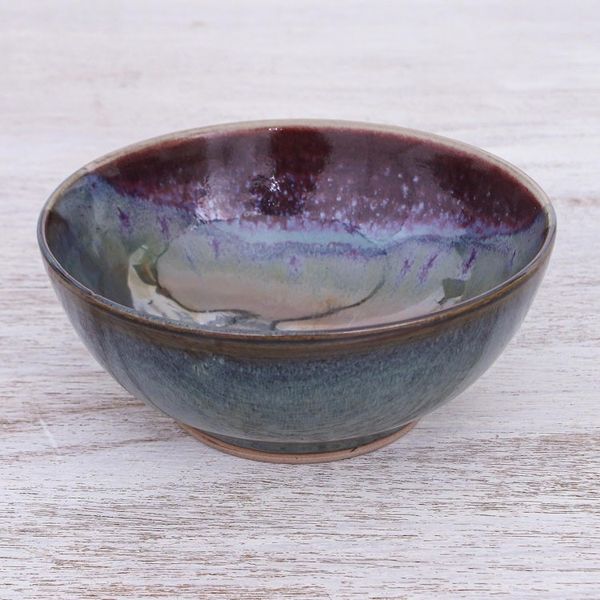 Alternate image for Thai Blue and Red Ceramic Cereal Bowl Happy Harvest