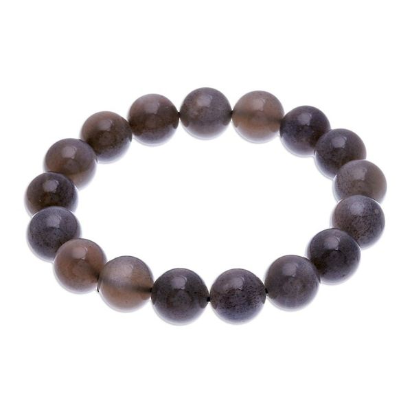 Alternate image for Handmade Moonstone Beaded Stretch Bracelet Grey Sugar Pill