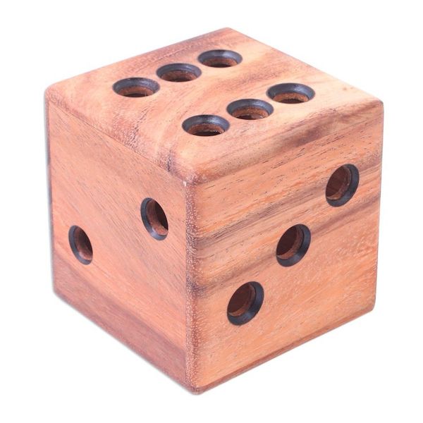 Alternate image for Hand Carved Raintree Wood Pen Holder from Thailand Creative Die