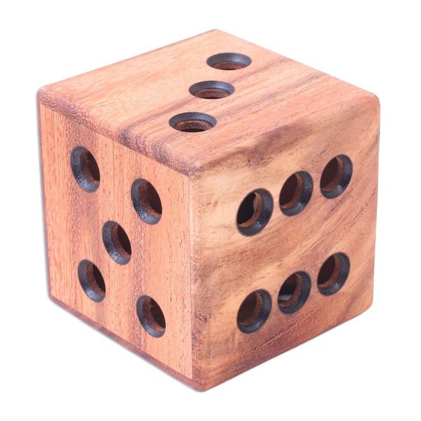Alternate image for Hand Carved Raintree Wood Pen Holder from Thailand Creative Die
