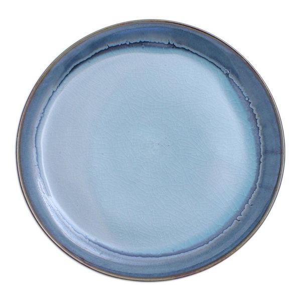 Alternate image for Handcrafted Blue Ceramic Dinner Plate Blue Crush