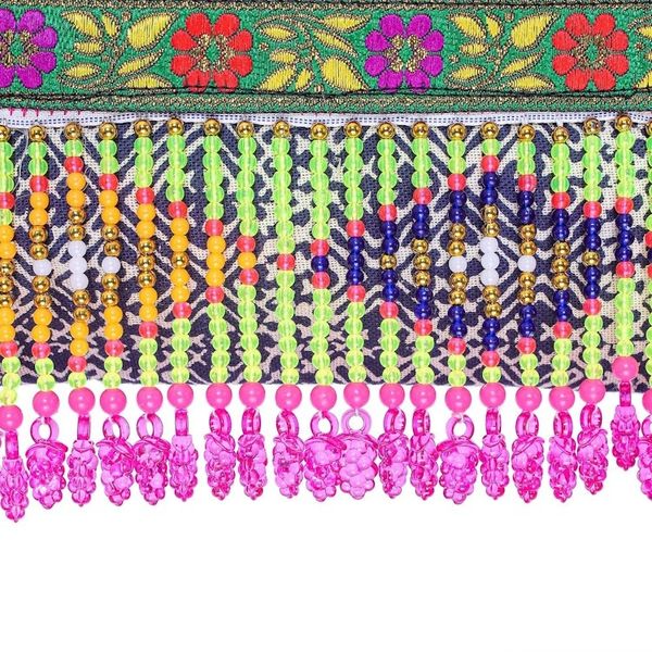 Alternate image for Hmong Cotton Shoulder Bag with Zippered Patch Pocket Party Hmong