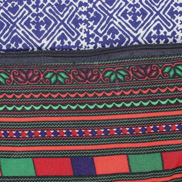 Alternate image for Hmong Cotton Shoulder Bag with Zippered Patch Pocket Party Hmong