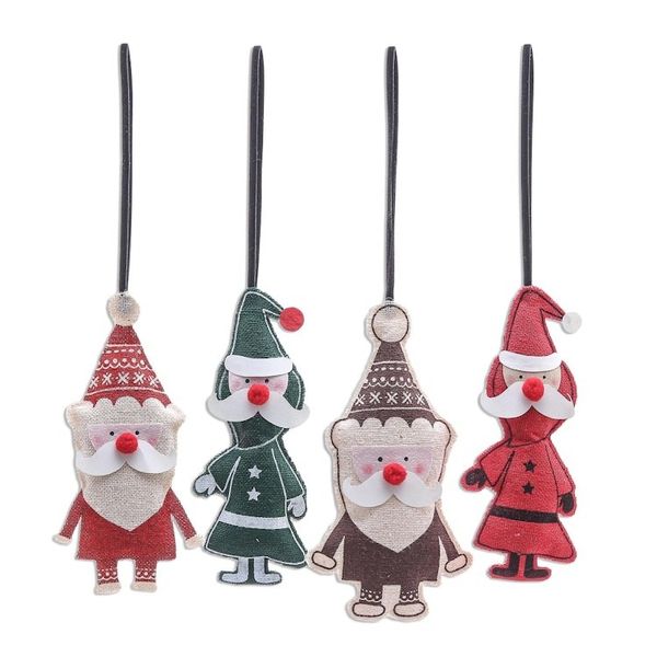 Alternate image for Cotton and Paper Santa Ornaments Set of 4 Santa Claus is Coming