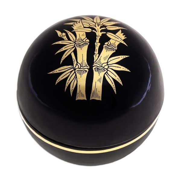 Alternate image for Round Lacquerware Box from Thailand Shimmering Bamboo