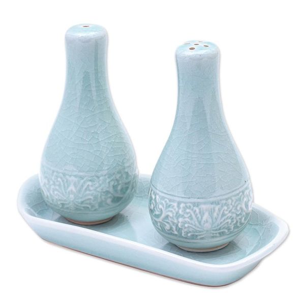 Alternate image for Aqua Celadon Salt and Pepper Set Thai Spring