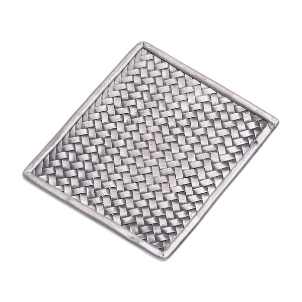 Alternate image for 950 Silver Charm Pendant Depicting Traditional Woven Mat Weave Charm