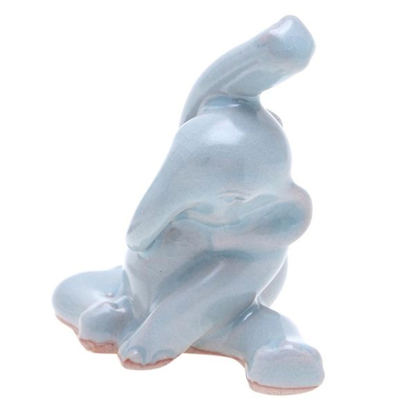 Alternate image for Hand Crafted Ceramic Elephant Yoga-Themed Figurine Head to Knee