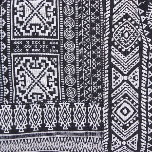 Alternate image for Thai Black and White Cotton Blend Sling Bag Intermission in Black