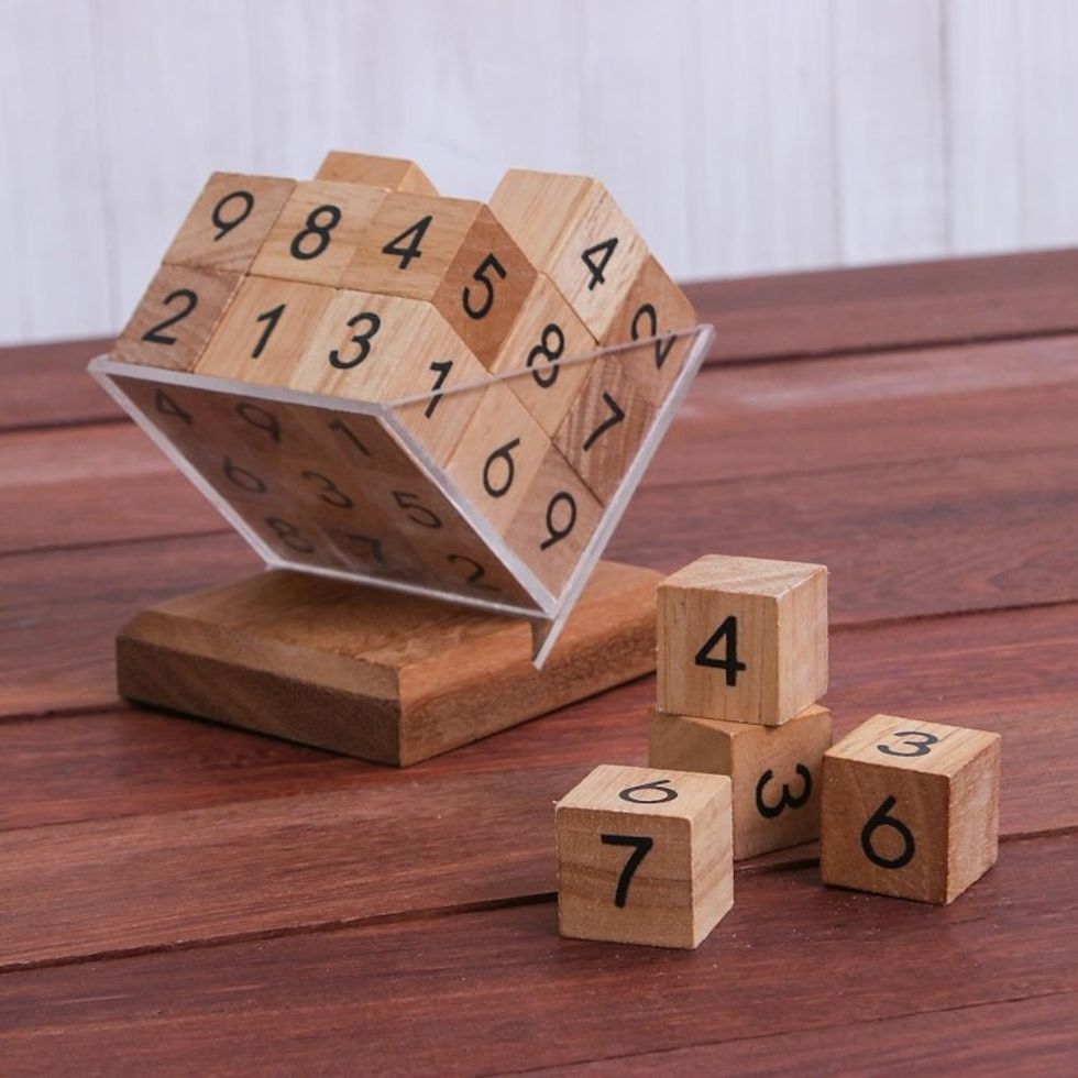 Hand Made Raintree Wood Sudoku Game from Thailand 'Sudoku Fun'
