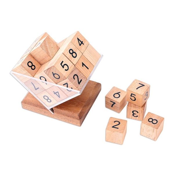 Alternate image for Hand Made Raintree Wood Sudoku Game from Thailand Sudoku Fun