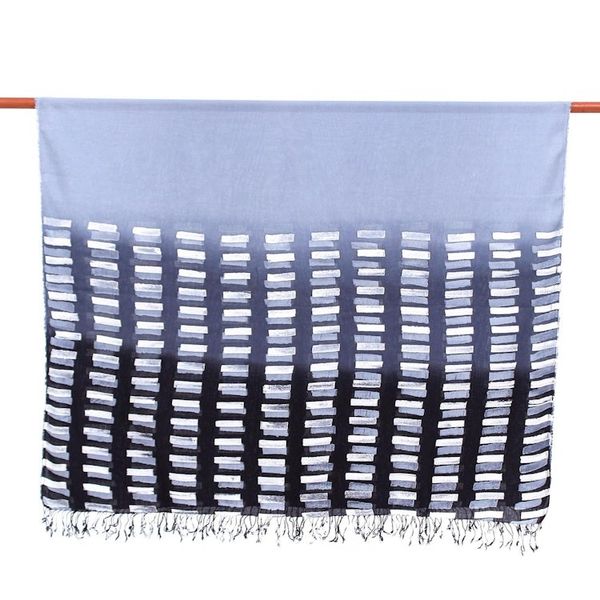 Alternate image for Hand-Dyed Batik Cotton Blend Shawl Azure Love