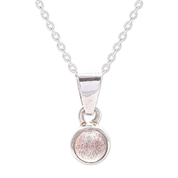 Alternate image for Labradorite and Sterling Silver Pendant Necklace Little Moon