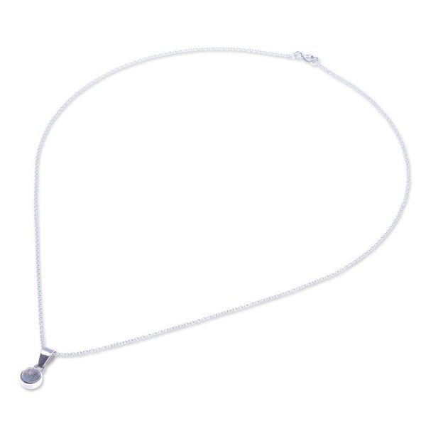 Alternate image for Labradorite and Sterling Silver Pendant Necklace Little Moon