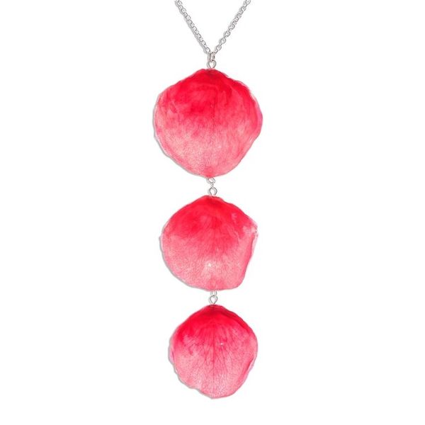 Alternate image for Red Natural Rose Petal Necklace from Thailand Pretty Red Petals