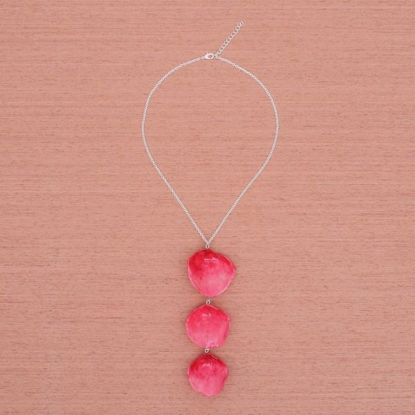 Alternate image for Red Natural Rose Petal Necklace from Thailand Pretty Red Petals