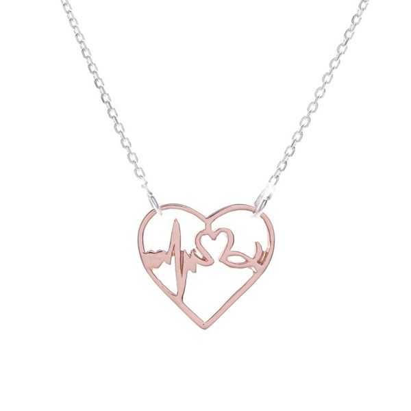 Alternate image for Heartbeat Theme Pendant Necklace Be Still My Heart