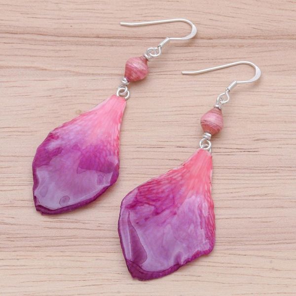 Alternate image for Fuchsia Orchid Petal Earrings Forever Orchid in Fuchsia