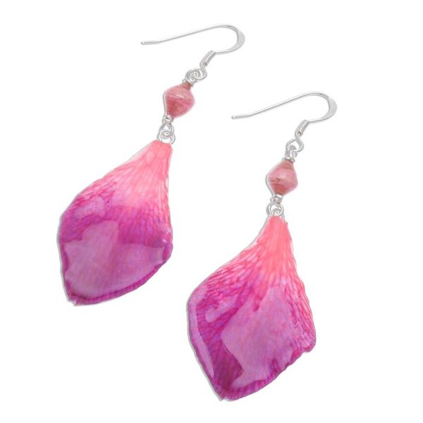 Alternate image for Fuchsia Orchid Petal Earrings Forever Orchid in Fuchsia