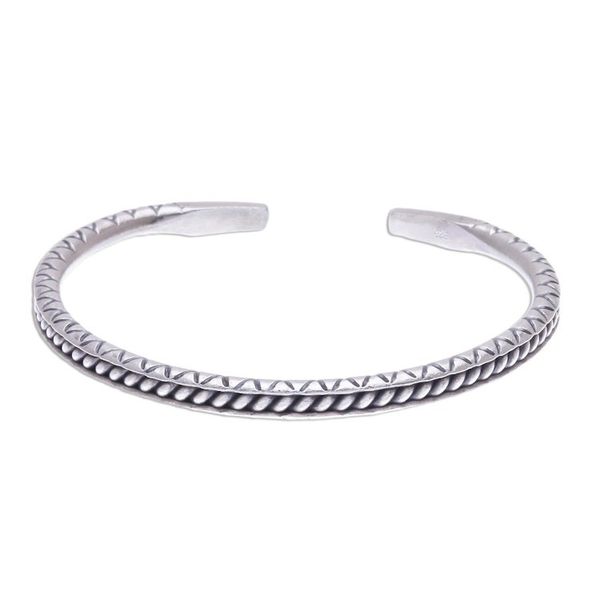 Alternate image for Hill Tribe Style Sterling Silver Cuff Bracelet Hill Tribe Trail
