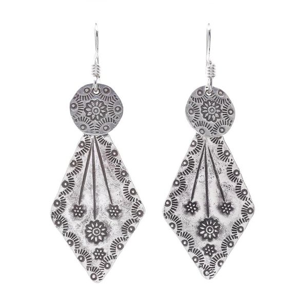 Alternate image for Karen Hill Tribe Style Sterling Silver Earrings Karen Arrow