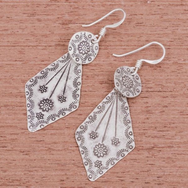 Alternate image for Karen Hill Tribe Style Sterling Silver Earrings Karen Arrow
