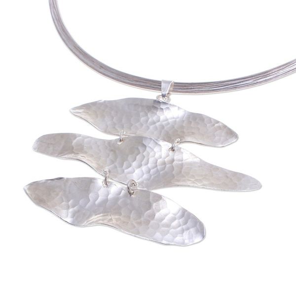 Alternate image for Handmade Sterling Silver Collar Necklace from Thailand Lucky Silver