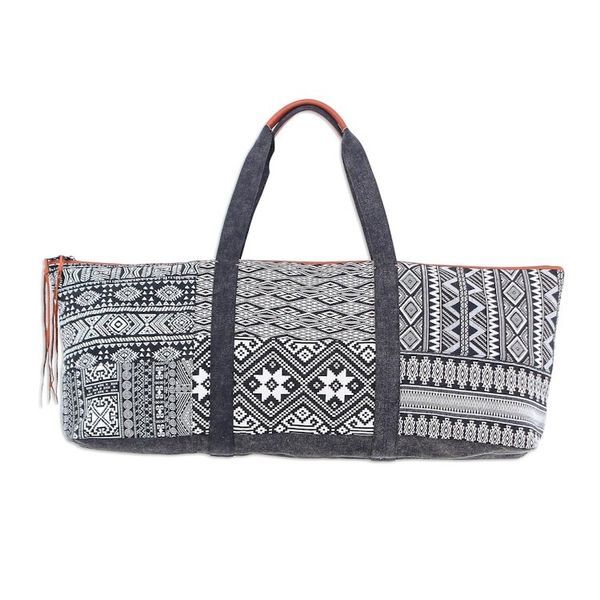 Alternate image for Thai Cotton Blend and Leather Yoga Mat Bag Daily Workout