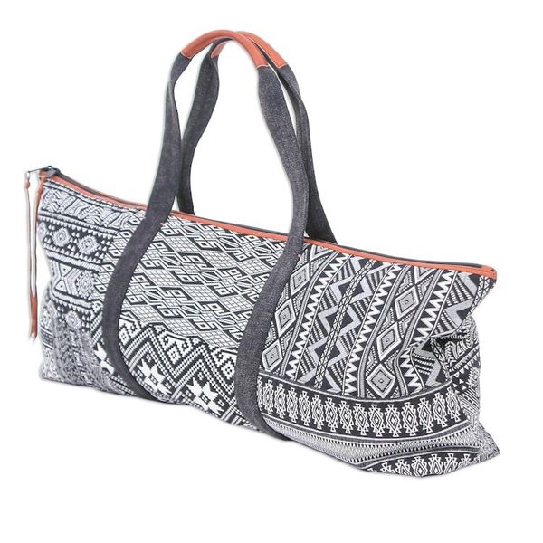 Alternate image for Thai Cotton Blend and Leather Yoga Mat Bag Daily Workout