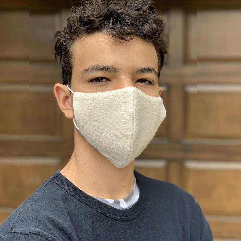 Set of 3 Artisan Crafted Neutral Hemp and Cotton Face Masks 'Subtle Nature'