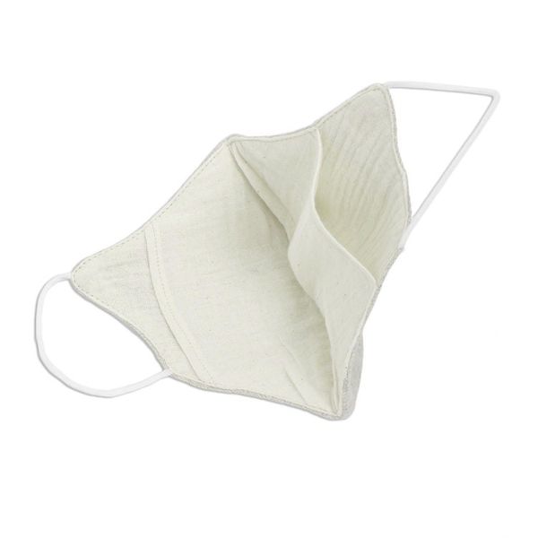 Alternate image for Set of 3 Artisan Crafted Neutral Hemp and Cotton Face Masks Subtle Nature