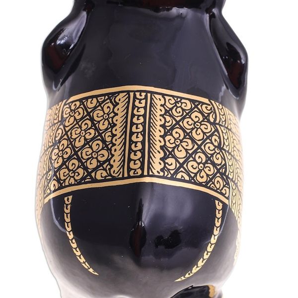 Alternate image for Thai Elephant Sculpture with Gold Foil Accents Treasured Trumpeter