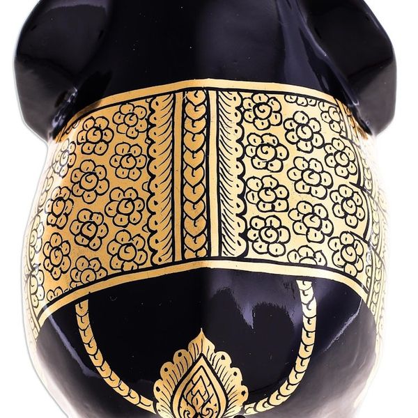 Alternate image for Thai Lacquerware Sculpture with Gold Foil Accents Sound the Alarm