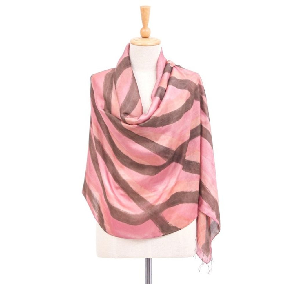 Eco-Friendly Thai Silk Shawl 'Sweet Vine'