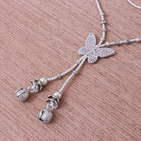 Alternate image for 950 Silver Butterfly Pendant Lariat Necklace Butterfly Passion