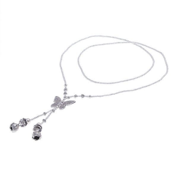 Alternate image for 950 Silver Butterfly Pendant Lariat Necklace Butterfly Passion