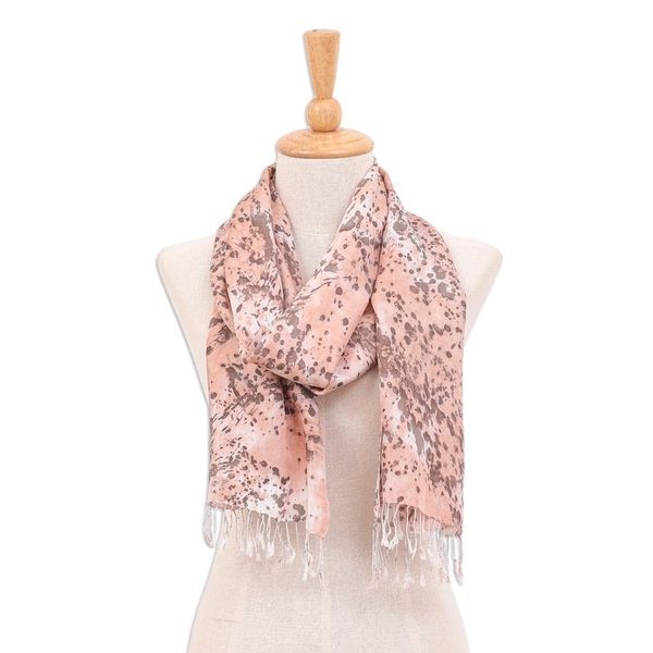 Alternate image for Hand-Painted Speckled Silk Scarf Speckled Lanna