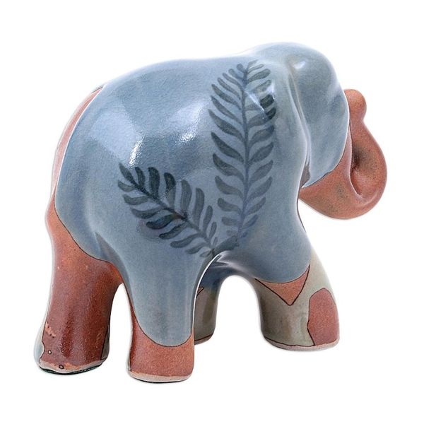 Alternate image for Hand Made Celadon Ceramic Elephant Sculpture In the Jungle