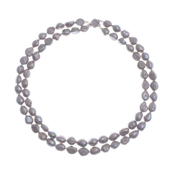 Alternate image for Grey Cultured Pearl and Sterling Silver Necklace Grey Mermaid