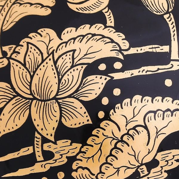 Alternate image for Gold-Accented Lacquerware Box with Lotus Motif Lotus Pond