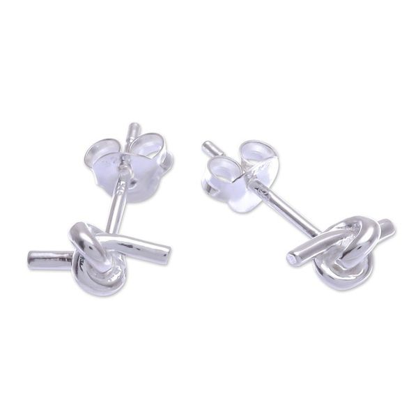 Alternate image for Artisan Crafted Sterling Silver Stud Earrings Set of 3 Subtle Charm