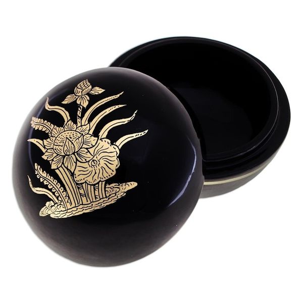 Alternate image for Lacquerware Mango Wood Box from Thailand Lotus Grove