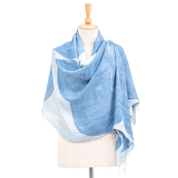 Alternate image for Hand-Painted Flower-Motif Silk Shawl Lanna Flower