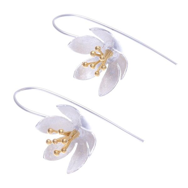Alternate image for Handmade Gold-Accented Earrings with Floral Motif Amuse Me