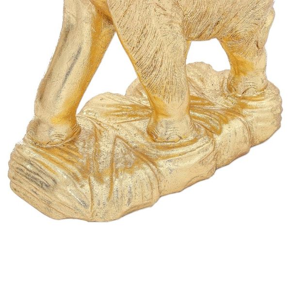 Alternate image for Thai Gold Foil and Wood Elephant Sculpture Thai Trunk