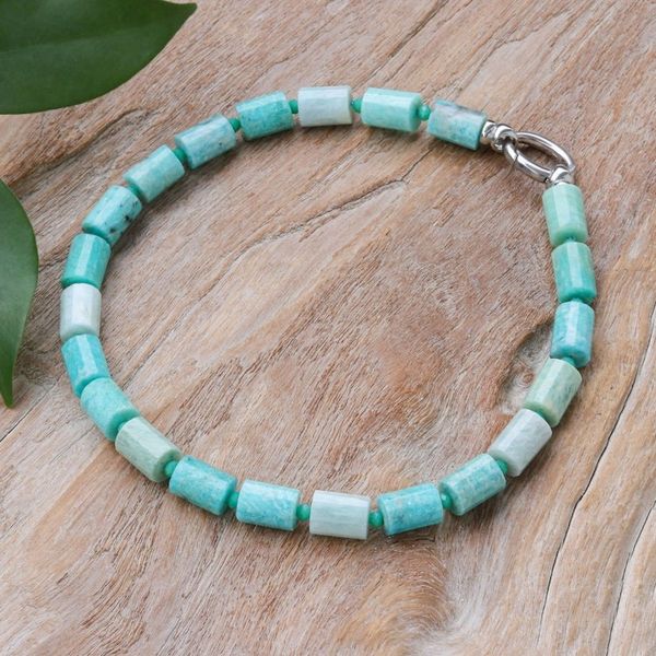 Alternate image for Handcrafted Amazonite Bead Necklace Aqua Sea